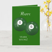 Billiard Balls 66. Geburtstag Karte (Gelbe Blume)