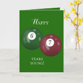 Billiard Balls 67. Geburtstag Karte (Gelbe Blume)