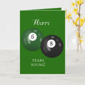 Billiard Balls 68. Geburtstag Karte (Gelbe Blume)
