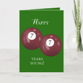 Billiard Balls 77. Geburtstag Karte (Vorderseite)