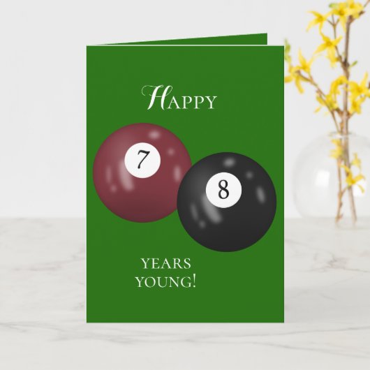 Billiard Balls 78. Geburtstag Karte (Gelbe Blume)