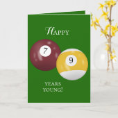 Billiard Balls 79. Geburtstag Karte (Gelbe Blume)