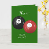 Billiard Balls 83. Geburtstag Karte (Gelbe Blume)