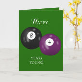 Billiard Balls 84. Geburtstag Karte (Gelbe Blume)
