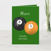 Billiard Balls 85. Geburtstag Karte (Vorderseite)