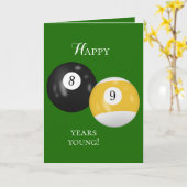 Billiard Balls 89. Geburtstag Karte (Gelbe Blume)