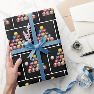 Billiard Balls auf schwarz Geschenkpapier