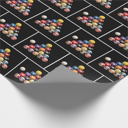 Billiard Balls auf schwarz Geschenkpapier (Ecke)