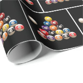 Billiard Balls auf schwarz Geschenkpapier (Rolleneckpunkt)