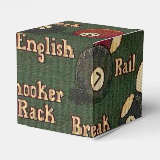 Billiard Balls Background Cube Favor Box Geschenkschachtel (Rückseite)