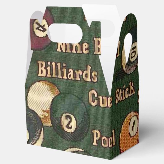 Billiard Balls Background Gable Favor Box Geschenkschachtel (Geöffnet)