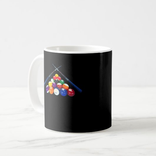 Billiard Balls Cue Pool 8 Ball Player Kaffeetasse (Vorderseite Links)