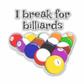 Billiard Balls Design Custom Vinyl Sticker (Vorderseite)
