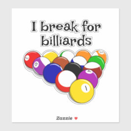 Billiard Balls Design Custom Vinyl Sticker