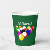 Billiard Balls Design Paper Cup Pappbecher (Rückseite)