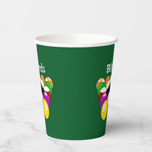 Billiard Balls Design Paper Cup Pappbecher (Links)