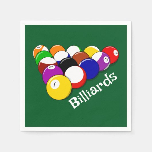 Billiard Balls Designpapier Napkins Serviette (Vorderseite)