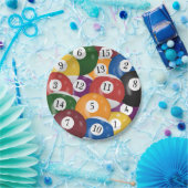 Billiard Balls Hintergrund Pappteller (Party)