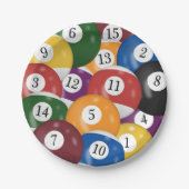 Billiard Balls Hintergrund Pappteller (Vorderseite)