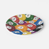 Billiard Balls Hintergrund Pappteller (Schrägansicht)