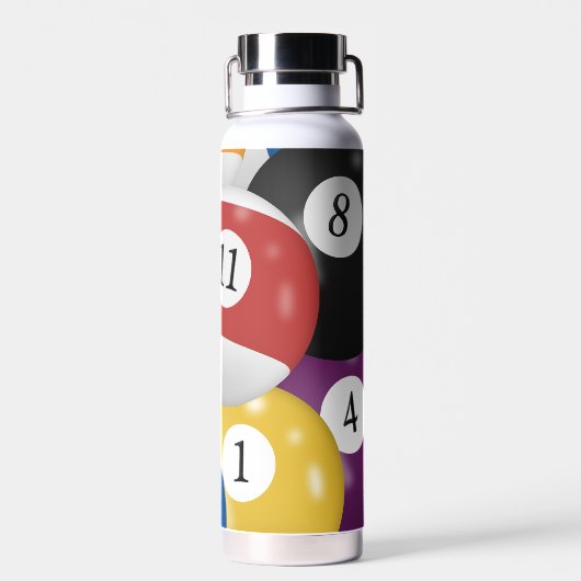 Billiard Balls Hintergrund Trinkflasche (Rückseite)