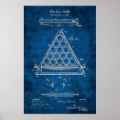 Billiard Balls Patent Art #3 Pool Room Decke Poster (Vorne)