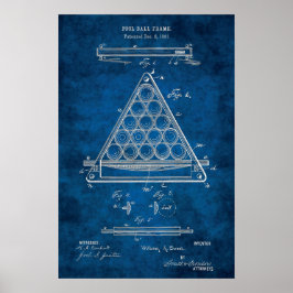 Billiard Balls Patent Art #3 Pool Room Decke Poster