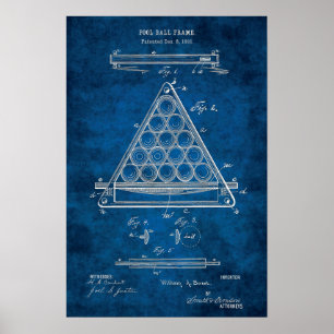 Billiard Balls Patent Art #3 Pool Room Decke Poster