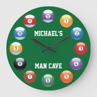 Billiard Balls Personalisiert Wall Clock Große Wanduhr