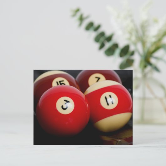 Billiard Balls Postkarte (Stehend Vorderseite)