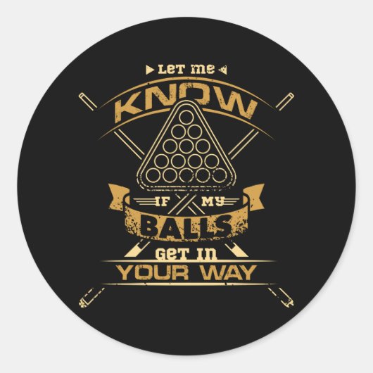 Billiard Balls Runder Aufkleber (Vorderseite)