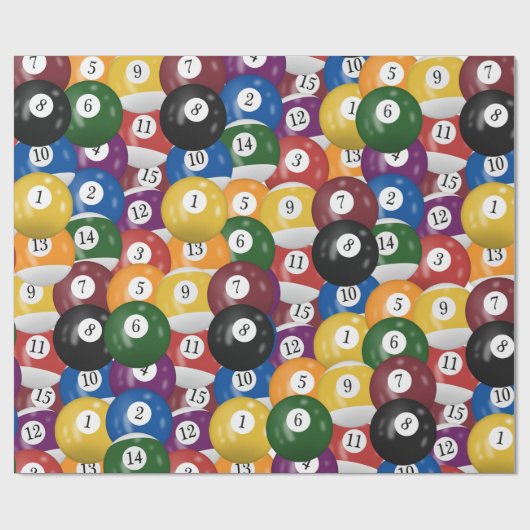 Billiard-Balls-Sammlung Geschenkpapier (Flach)