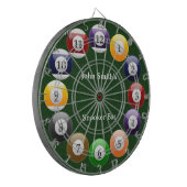 Billiard Balls Shiny farbenfroher Pool Snooker Spo Dartscheibe (Vorderseite Links)