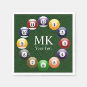 Billiard Balls Shiny farbenfroher Pool Snooker Spo Serviette (Vorderseite)