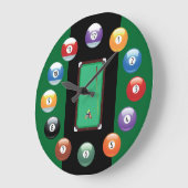 Billiard Balls Wall Clock Große Wanduhr (Winkel)