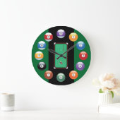 Billiard Balls Wall Clock Große Wanduhr (Zuhause)