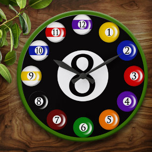 Billiard Balls Wall Clock Große Wanduhr
