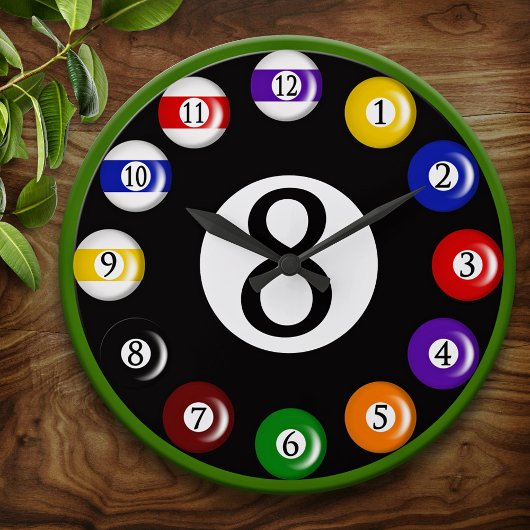 Billiard Balls Wall Clock Große Wanduhr