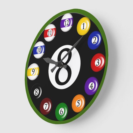Billiard Balls Wall Clock Große Wanduhr (Winkel)