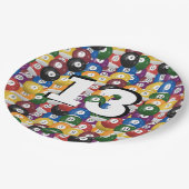 Billiard Balls zum 13. Geburtstag Pappteller (Schrägansicht)