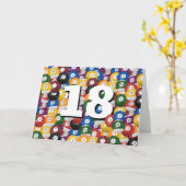 Billiard Balls zum 18. Geburtstag Karte (Gelbe Blume)