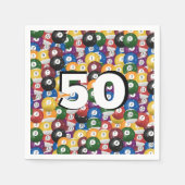 Billiard Balls zum 50. Geburtstag Serviette (Vorderseite)