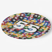 Billiard Balls zum 55. Geburtstag Pappteller (Schrägansicht)
