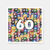 Billiard Balls zum 60. Geburtstag Serviette (Vorderseite)