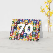Billiard Balls zum 70. Geburtstag Karte (Gelbe Blume)