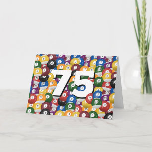 Billiard Balls zum 75. Geburtstag Karte