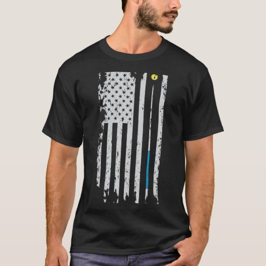 Billiard Billard American Flag - Männer Frauen T-Shirt (Vorderseite)