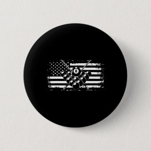 Billiard Billiards American Flag Geschenk Button