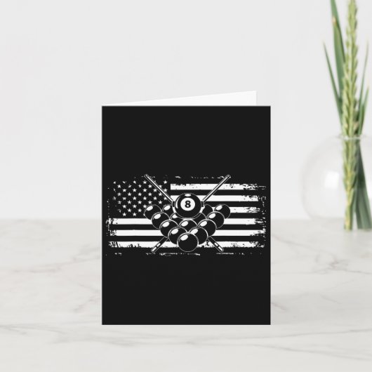 Billiard Billiards American Flag Geschenk Karte (Vorderseite)