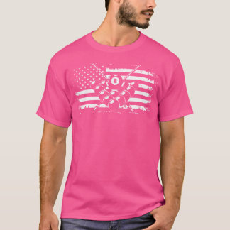 Billiard Billiards amerikanische Flagge T-Shirt